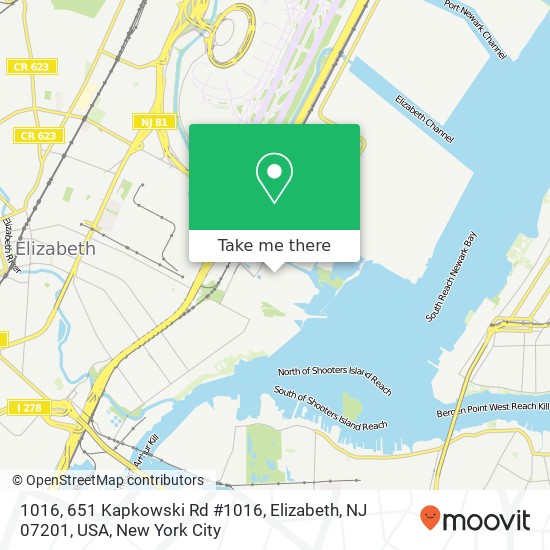 Mapa de 1016, 651 Kapkowski Rd #1016, Elizabeth, NJ 07201, USA