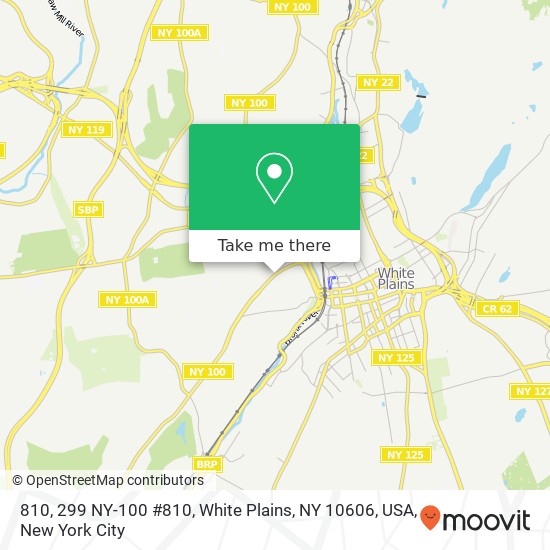 810, 299 NY-100 #810, White Plains, NY 10606, USA map