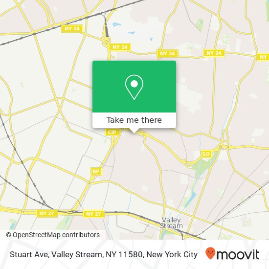 Mapa de Stuart Ave, Valley Stream, NY 11580