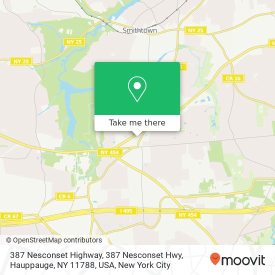 Mapa de 387 Nesconset Highway, 387 Nesconset Hwy, Hauppauge, NY 11788, USA