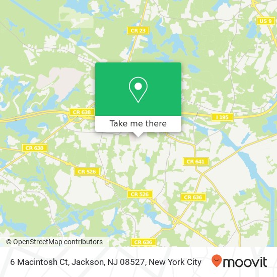 Mapa de 6 Macintosh Ct, Jackson, NJ 08527