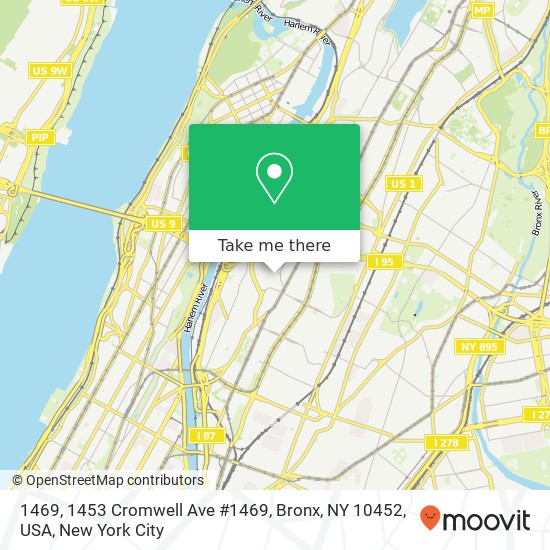 Mapa de 1469, 1453 Cromwell Ave #1469, Bronx, NY 10452, USA