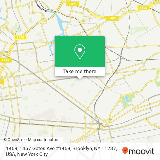 Mapa de 1469, 1467 Gates Ave #1469, Brooklyn, NY 11237, USA