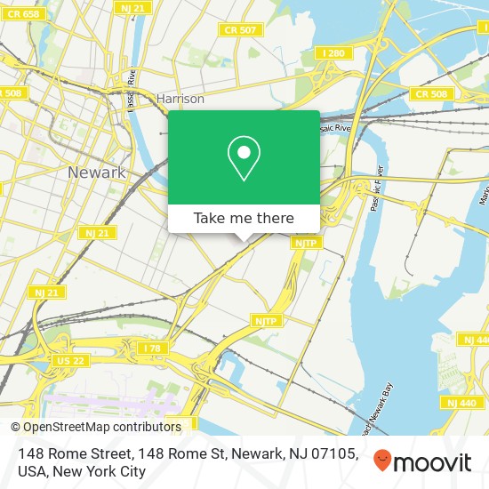 148 Rome Street, 148 Rome St, Newark, NJ 07105, USA map