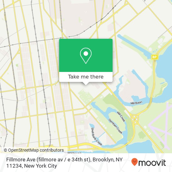 Mapa de Fillmore Ave (fillmore av / e 34th st), Brooklyn, NY 11234