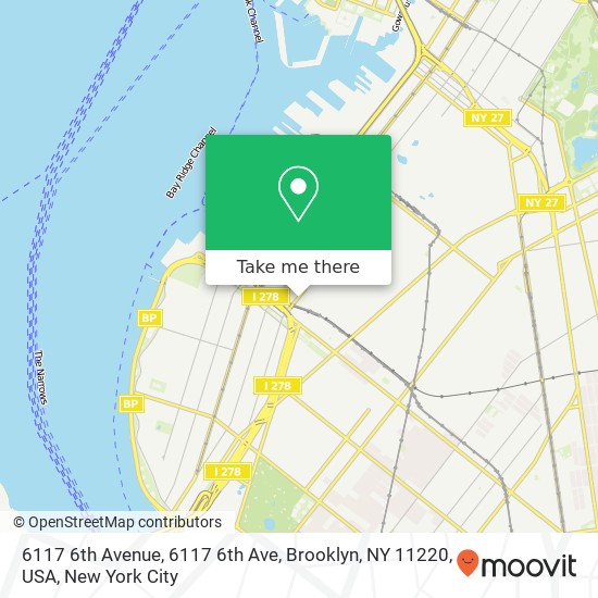 Mapa de 6117 6th Avenue, 6117 6th Ave, Brooklyn, NY 11220, USA