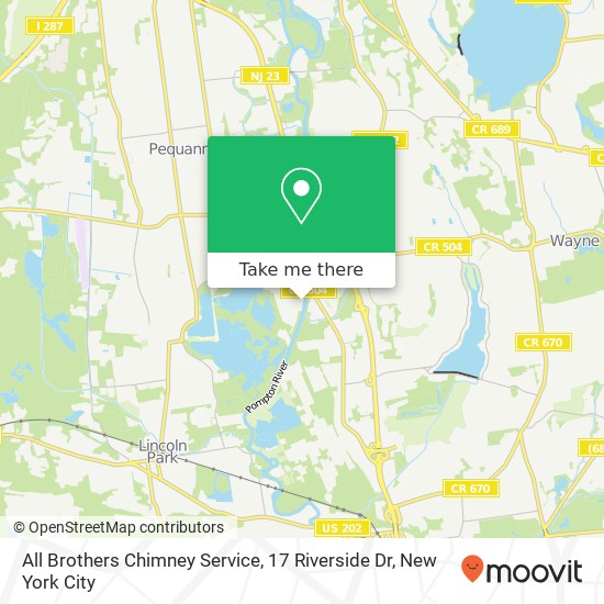 All Brothers Chimney Service, 17 Riverside Dr map