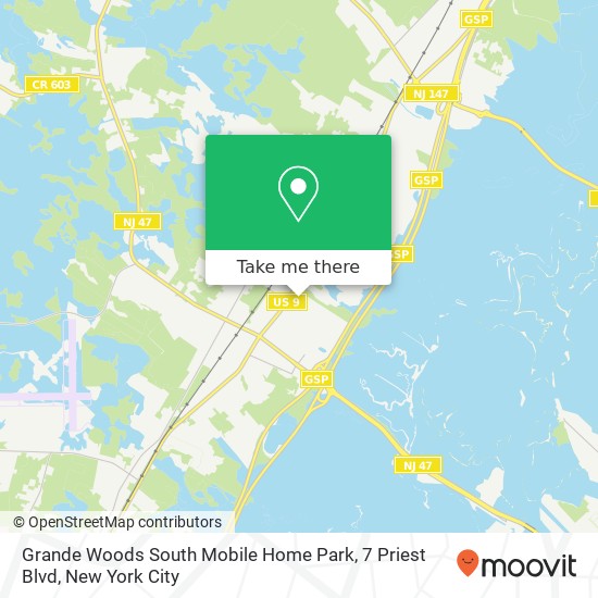 Mapa de Grande Woods South Mobile Home Park, 7 Priest Blvd