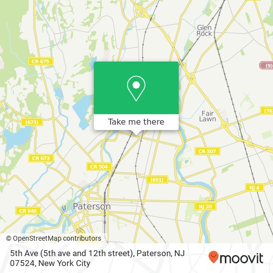 Mapa de 5th Ave (5th ave and 12th street), Paterson, NJ 07524