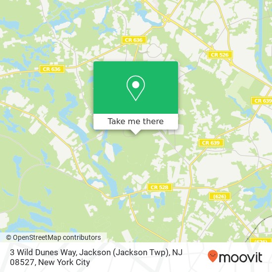 Mapa de 3 Wild Dunes Way, Jackson (Jackson Twp), NJ 08527