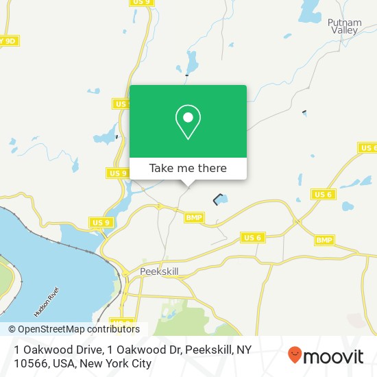 Mapa de 1 Oakwood Drive, 1 Oakwood Dr, Peekskill, NY 10566, USA