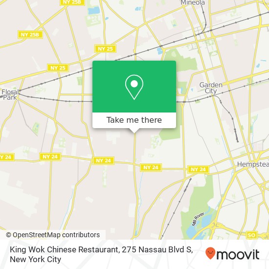 Mapa de King Wok Chinese Restaurant, 275 Nassau Blvd S