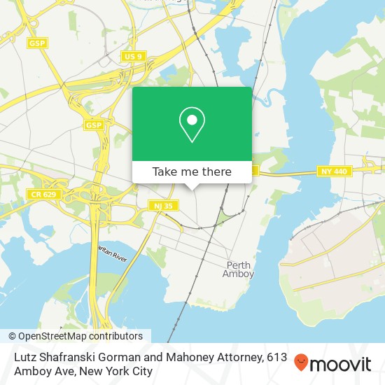 Mapa de Lutz Shafranski Gorman and Mahoney Attorney, 613 Amboy Ave