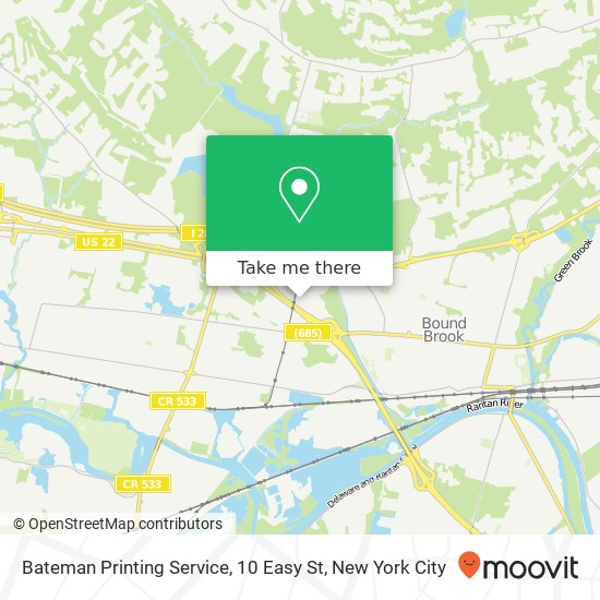 Mapa de Bateman Printing Service, 10 Easy St