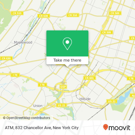 Mapa de ATM, 832 Chancellor Ave