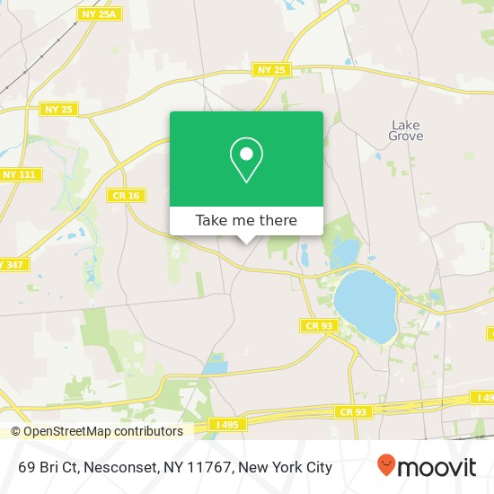 Mapa de 69 Bri Ct, Nesconset, NY 11767