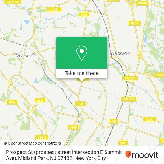 Prospect St (prospect street intersection E Summit Ave), Midland Park, NJ 07432 map