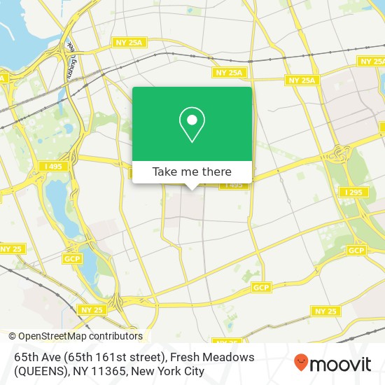 Mapa de 65th Ave (65th 161st street), Fresh Meadows (QUEENS), NY 11365