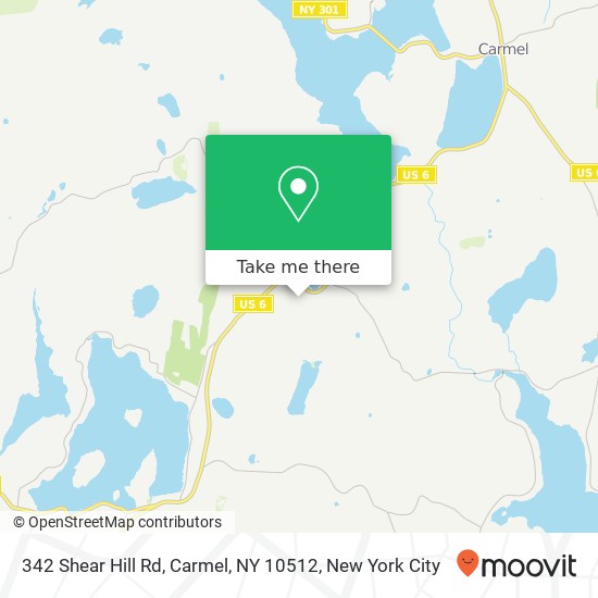 Mapa de 342 Shear Hill Rd, Carmel, NY 10512