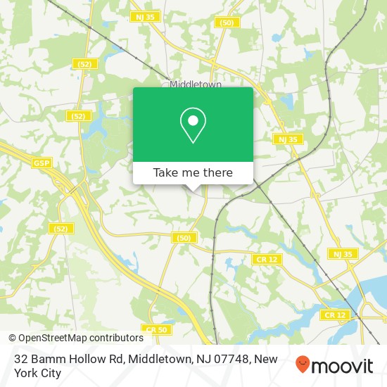 Mapa de 32 Bamm Hollow Rd, Middletown, NJ 07748