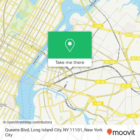 Mapa de Queens Blvd, Long Island City, NY 11101