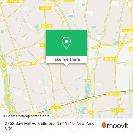 Mapa de 2762 Saw Mill Rd, Bellmore, NY 11710