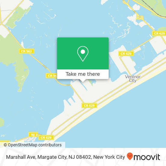 Mapa de Marshall Ave, Margate City, NJ 08402