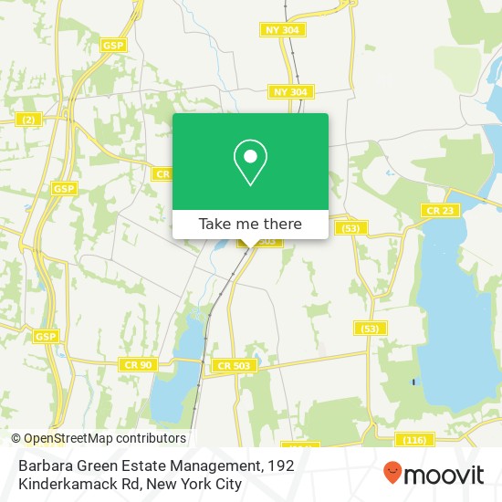 Mapa de Barbara Green Estate Management, 192 Kinderkamack Rd