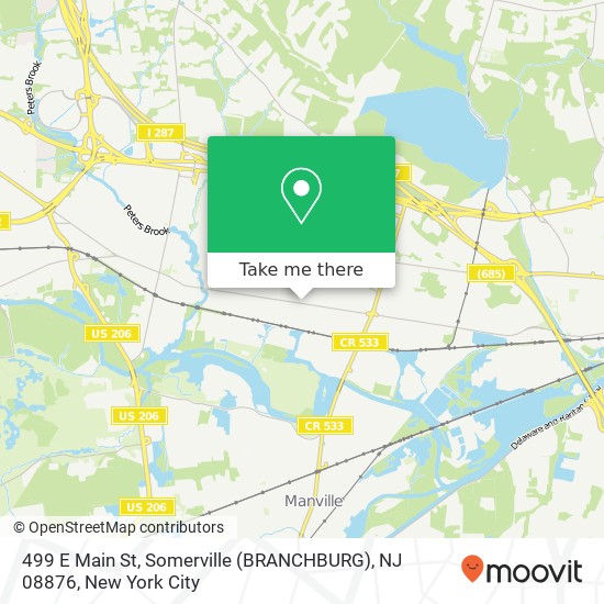 Mapa de 499 E Main St, Somerville (BRANCHBURG), NJ 08876