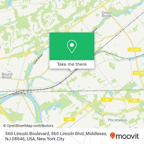 Mapa de 560 Lincoln Boulevard, 560 Lincoln Blvd, Middlesex, NJ 08846, USA