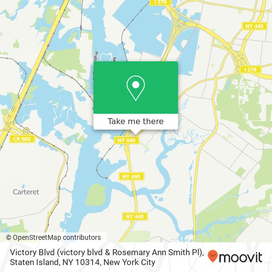 Mapa de Victory Blvd (victory blvd & Rosemary Ann Smith Pl), Staten Island, NY 10314