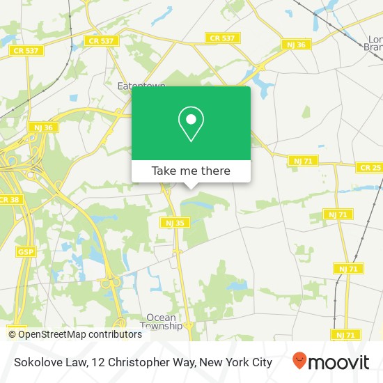 Sokolove Law, 12 Christopher Way map