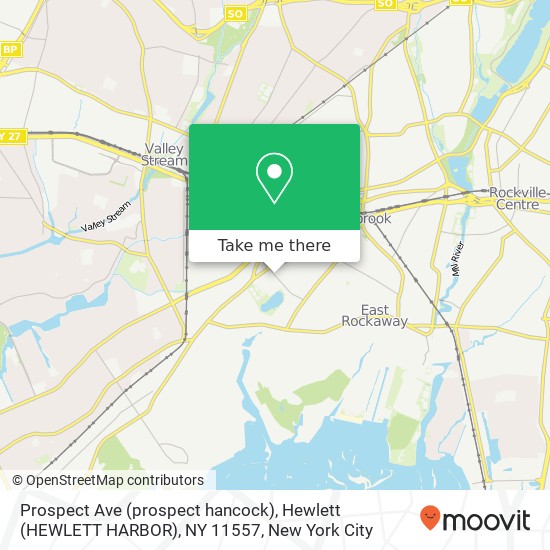 Prospect Ave (prospect hancock), Hewlett (HEWLETT HARBOR), NY 11557 map