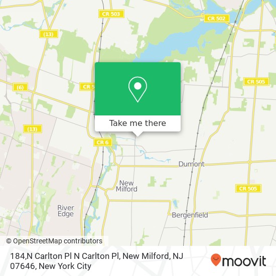 184,N Carlton Pl N Carlton Pl, New Milford, NJ 07646 map