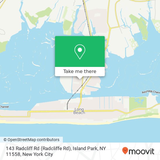 Mapa de 143 Radcliff Rd (Radcliffe Rd), Island Park, NY 11558