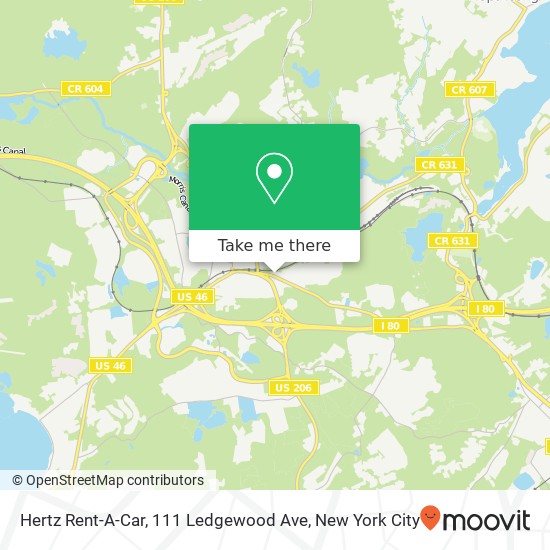 Hertz Rent-A-Car, 111 Ledgewood Ave map