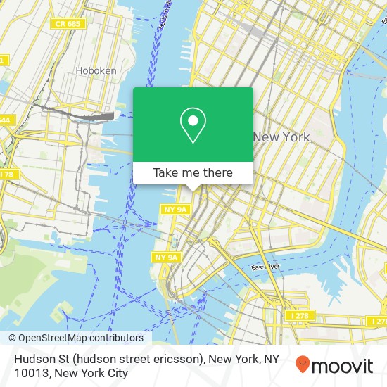 Hudson St (hudson street ericsson), New York, NY 10013 map