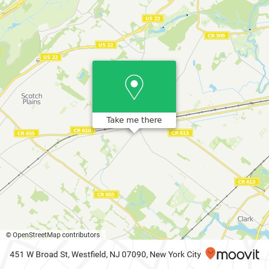 451 W Broad St, Westfield, NJ 07090 map