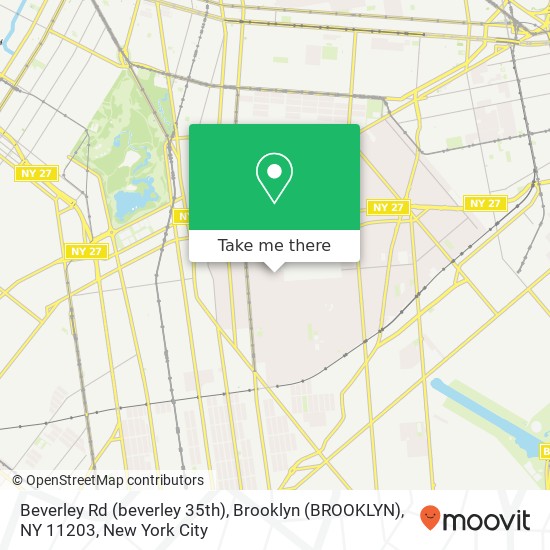 Mapa de Beverley Rd (beverley 35th), Brooklyn (BROOKLYN), NY 11203