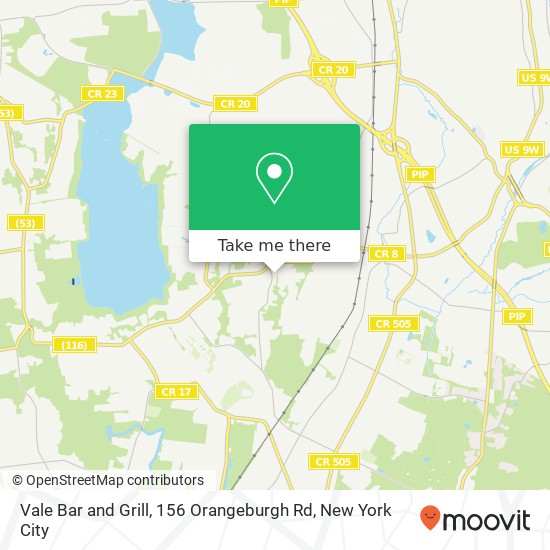 Mapa de Vale Bar and Grill, 156 Orangeburgh Rd