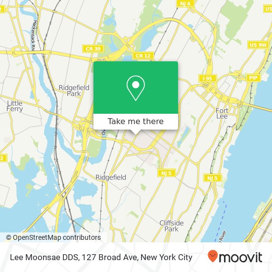 Mapa de Lee Moonsae DDS, 127 Broad Ave