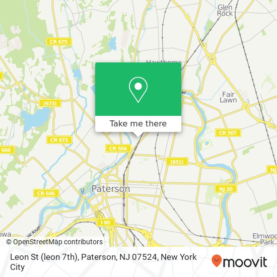 Mapa de Leon St (leon 7th), Paterson, NJ 07524