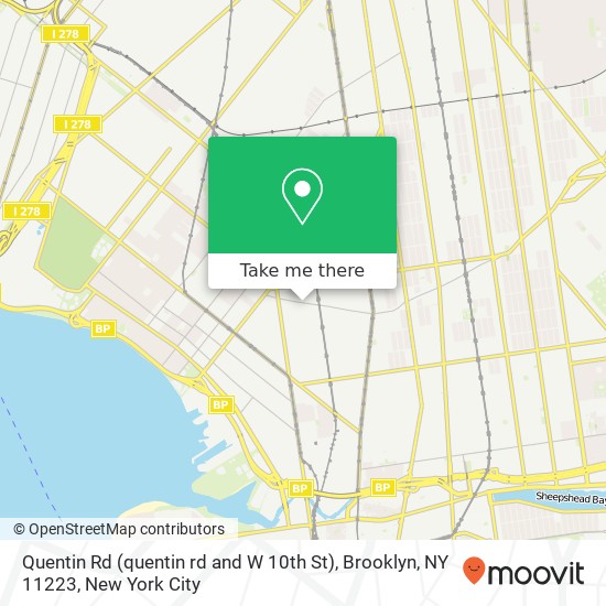 Quentin Rd (quentin rd and W 10th St), Brooklyn, NY 11223 map