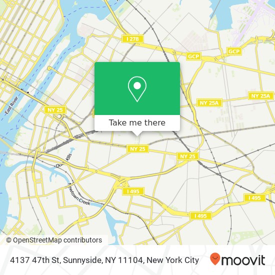 Mapa de 4137 47th St, Sunnyside, NY 11104