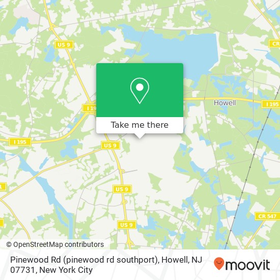 Mapa de Pinewood Rd (pinewood rd southport), Howell, NJ 07731