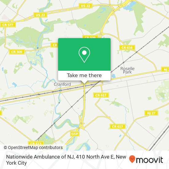 Mapa de Nationwide Ambulance of NJ, 410 North Ave E