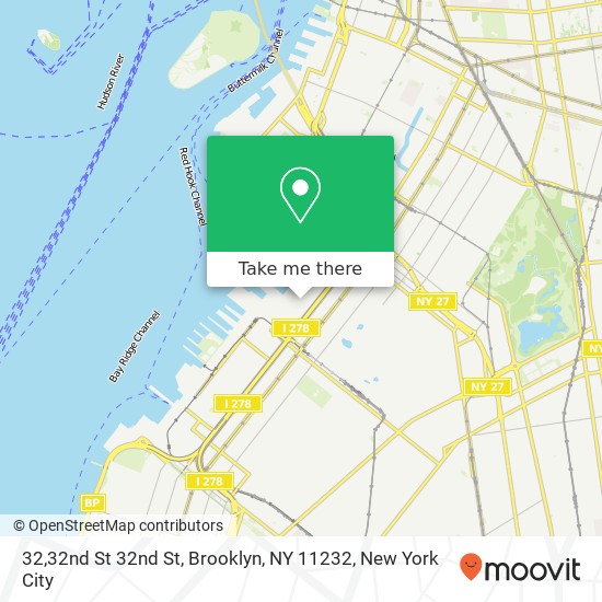 Mapa de 32,32nd St 32nd St, Brooklyn, NY 11232