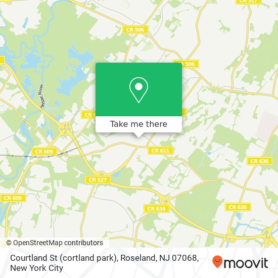 Mapa de Courtland St (cortland park), Roseland, NJ 07068
