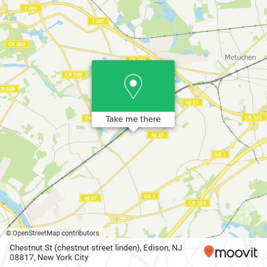 Chestnut St (chestnut street linden), Edison, NJ 08817 map