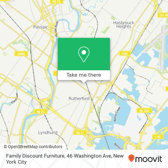 Mapa de Family Discount Furniture, 46 Washington Ave
